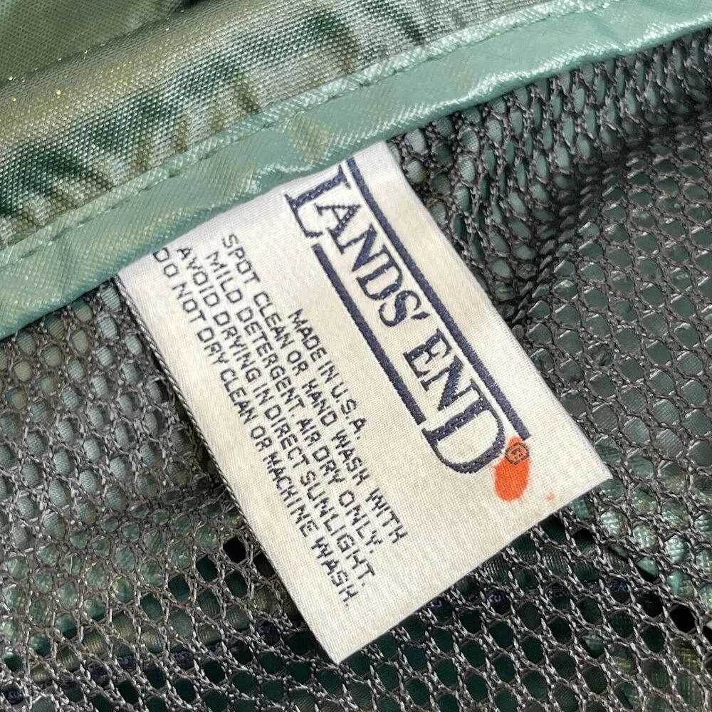 Lands‎ End Lighthouse Vintage Greeen & Blue Nylon Garment Bag Travel USA-Made